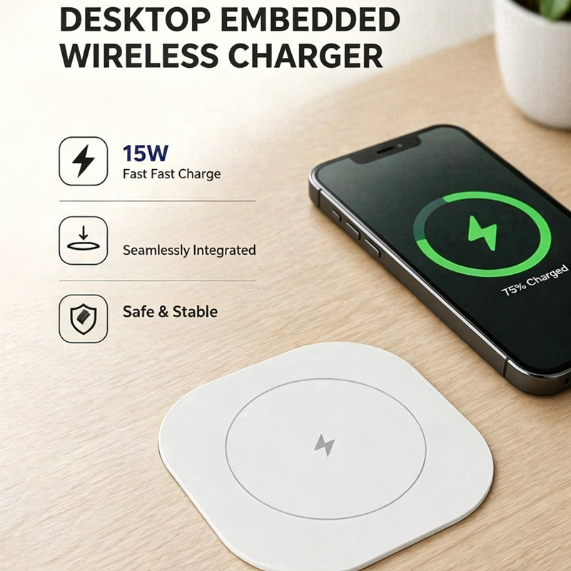 Home Office In Uk - 15W Ingebouwde draadloze oplader, vlakke montage,