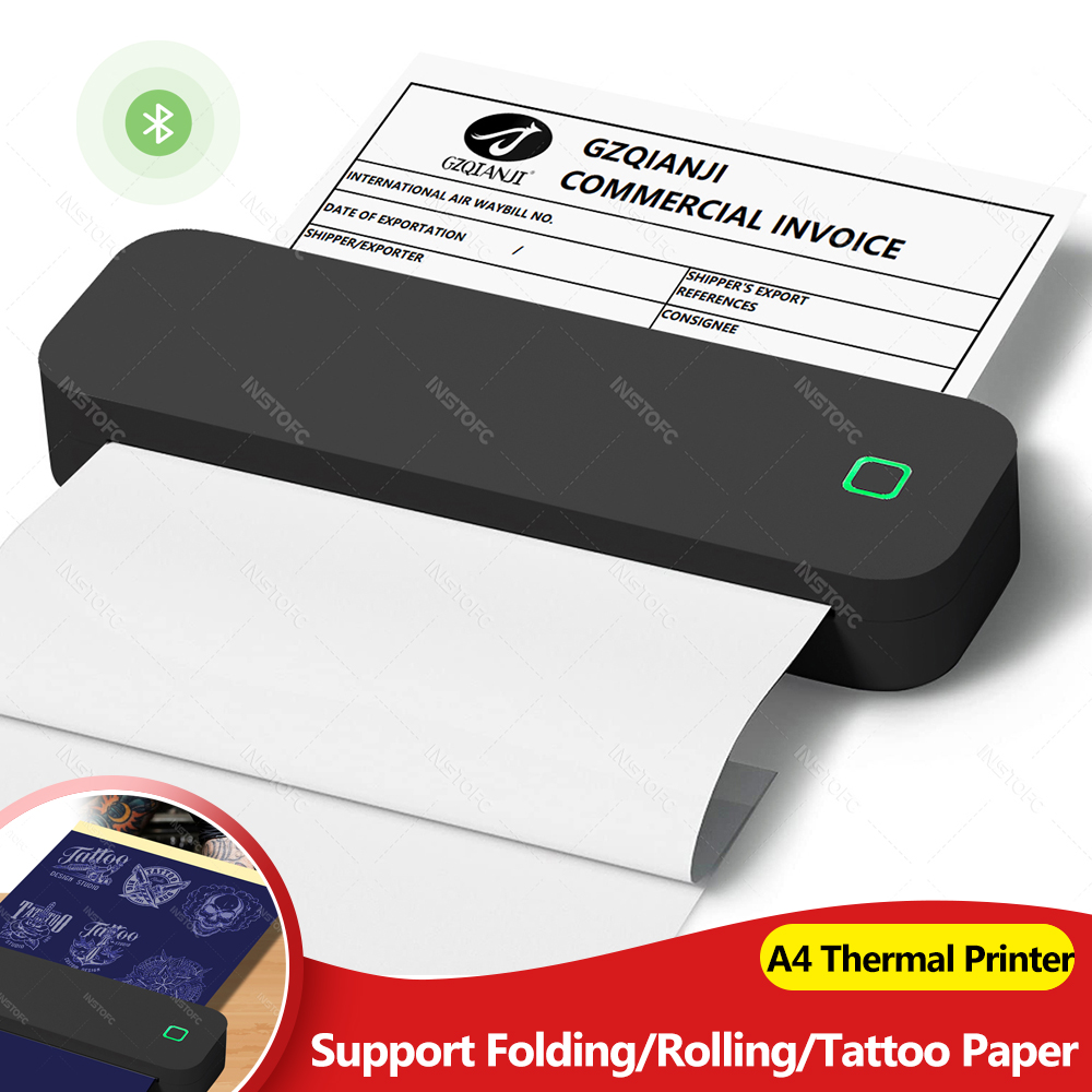 Home Office Travel Document - Draagbare A4 thermische printer Inktloze foto