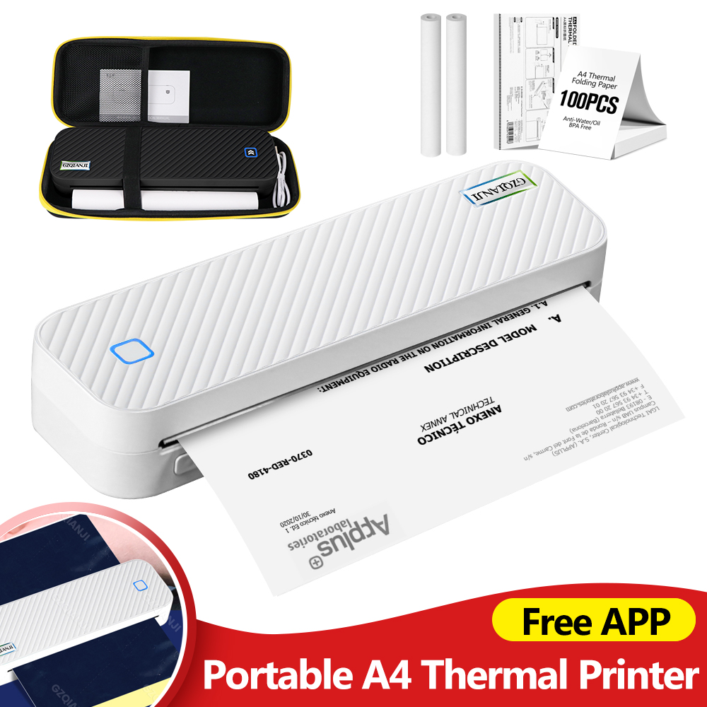 Home Office Travel Document - Draagbare A4 Thermische Printer Bluetooth Foto's