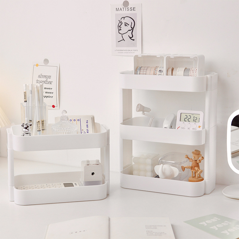 Desk Drawer Small - Multifunctionele planken Dubbellaags opbergplank Bureau-opbergrek Plastic