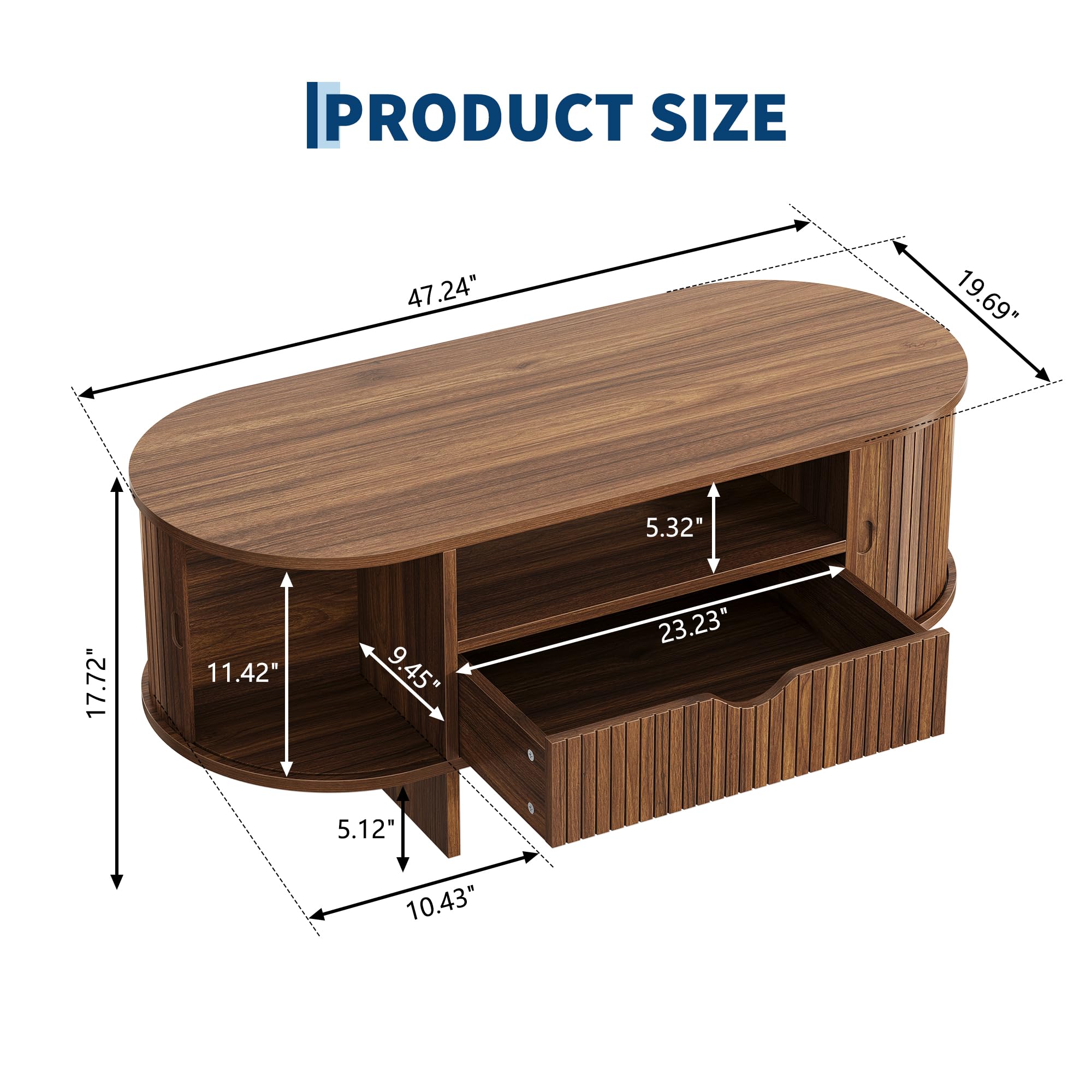 47,2 inch ovale salontafel met - Desk Drawer Small recensie en prijs