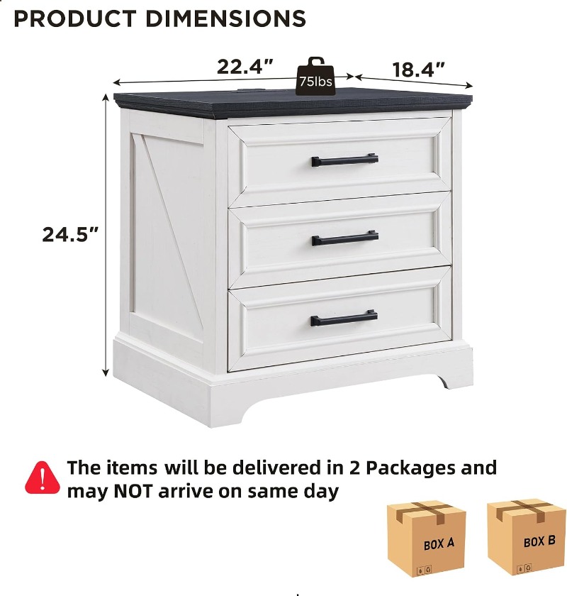 ACCOHOHO Farmhouse nachtkastje - Desk Drawer Small recensie en prijs