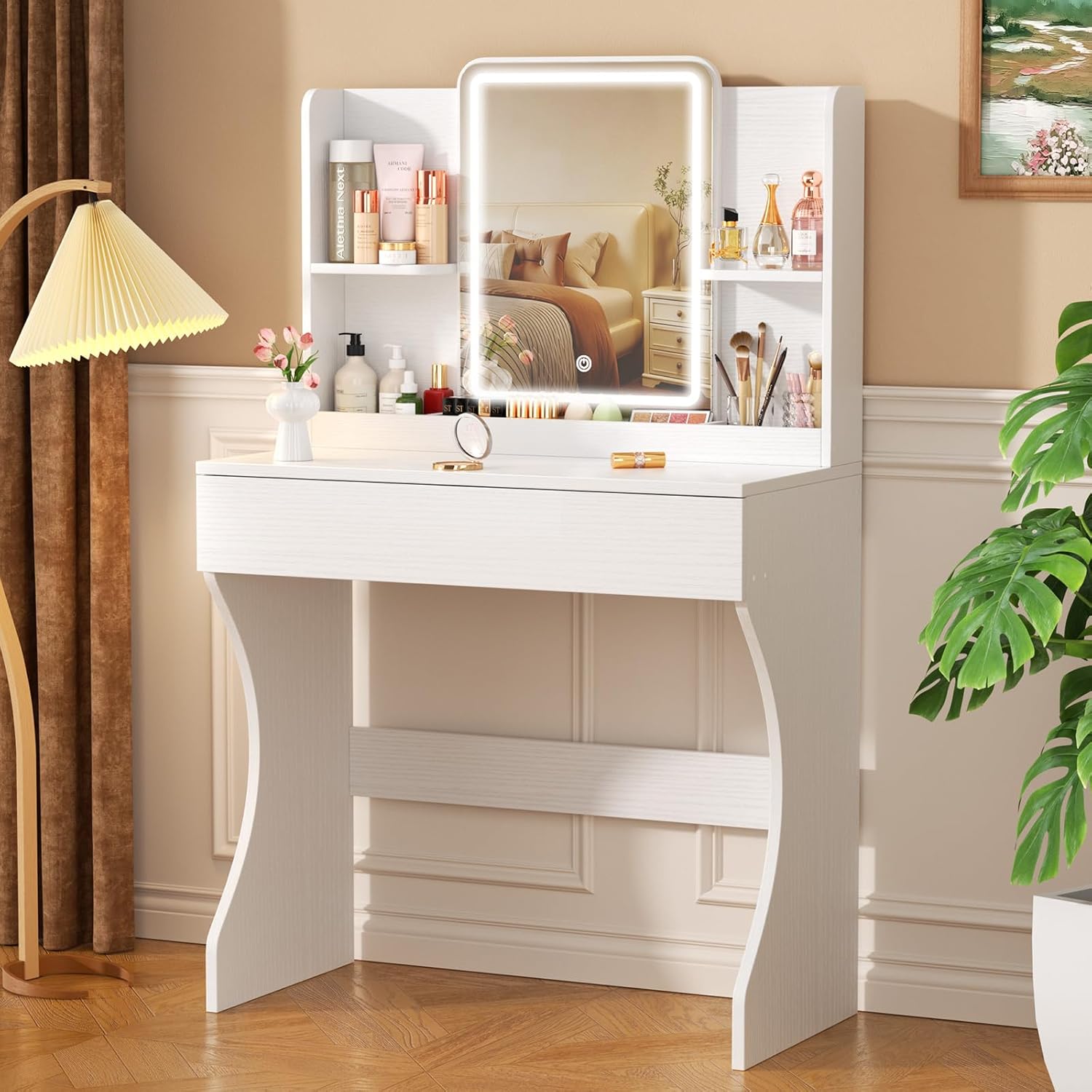 Witte kleine make-up kaptafel  - Desk Drawer Small recensie en prijs
